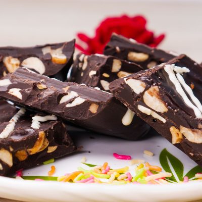 Plate full of Chocolate Chikki